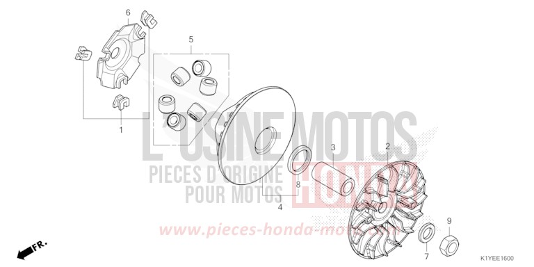 DRIVE FACE for PCX 125 PEARL DARK ASH BLUE 2 (PB426) from 2025